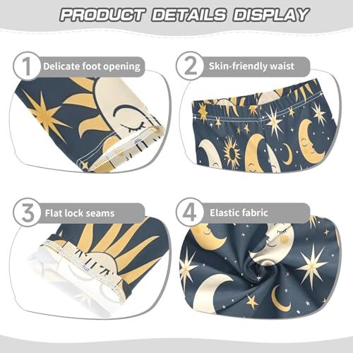Toddler Girls Leggings Printed Yoga Pants Leggings Sun Moon and Star for Kids3