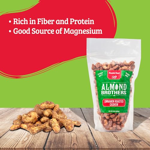 Almond Brothers Roasted Cashews - 2 lb Bag - Hand Crafted Cinnamon Glazed Roasted Cashews, Gluten-Free, Non-GMO - Thumbnail 5