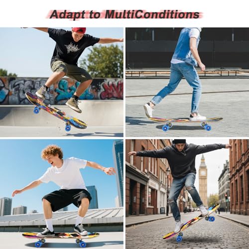 Skateboard roues clignotantes et plateau érable double kick - 7