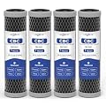 1 Micron 10" x 2.5" Whole House CTO Carbon Block Water Filter Cartridge Replacement for CBC-10, CB1-10, CBR2-10, CB3, CB1, FX12P, FXULC, FXUVC, WHKF-DB1, SMCB-2510, CBSM-2510, MAXVOC-975RV (Pack of 4)