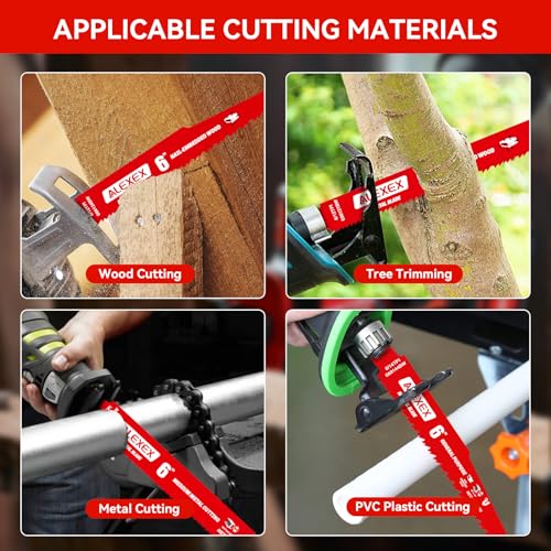 Image of 14 Piece Reciprocating Saw Blades Set, Premium 6 & 9 Inch Nail-Embedded Wood and Metal Cutting Saw Blades, 6 /12 TPI, 8 /14 TPI, 10 /14 TPI, 14 /18 TPI - for Diablo Bi-Metal Sawzall Blades DS0014S