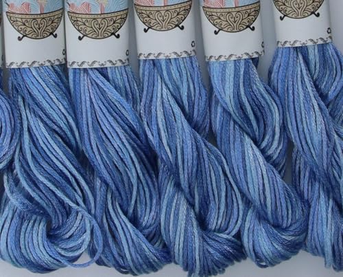 Image of KCS Big skeins of 25 Meters Size 25 Color Variegated Cross Stitch Stranded Threads,6 skeins,4230