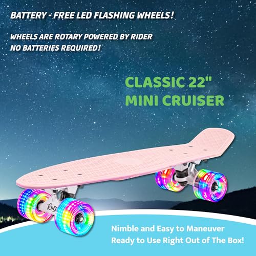 Image of KMX Skateboard 22 and 27 Inch, Classic Mini Cruiser Skateboard for Boys, Girls, Kids, Students, Adults, Teens, Mini Cruiser Board for Beginners and Advanced
