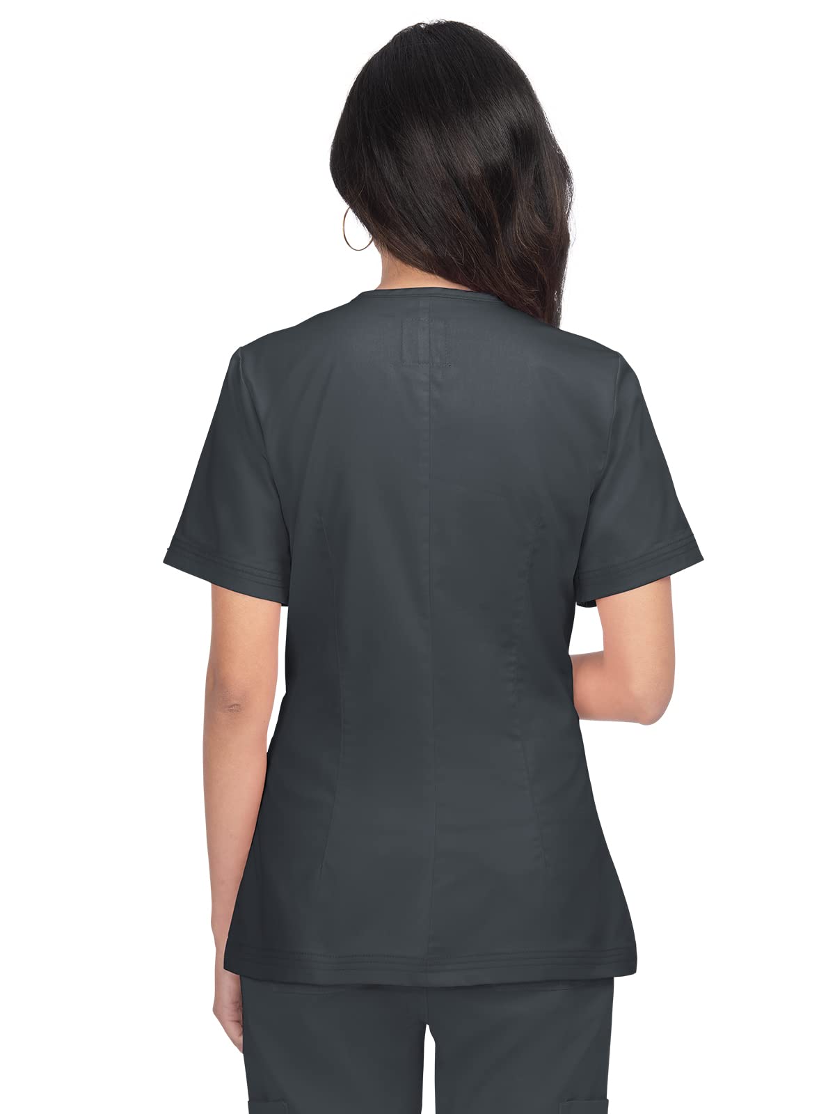 Green Town Holiday Printed Christmas Scrubs, Halloween Printed Uniform Tops (Dark Blue Christmas Tree Ornaments (with Glitter), 2X-Large), XX-Large