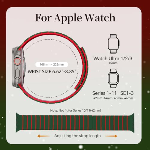 Image of X-it Magnetic Watch Band for Apple Watch Ultra 49mm, 46mm /45mm /44mm, Silicone Sport Strap with Strong Magnet for Men and Women, Compatible with Apple Watch Series 11 /10 /9 /8 /7 /6 /5 /4 /3 /2 /1 and SE