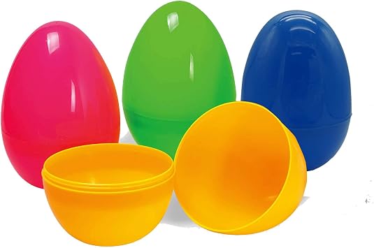 24 Fillable Plastic Easter Egg Hunt Party Supply Pack - 2.5" Assorted Color Plastic Eggs
