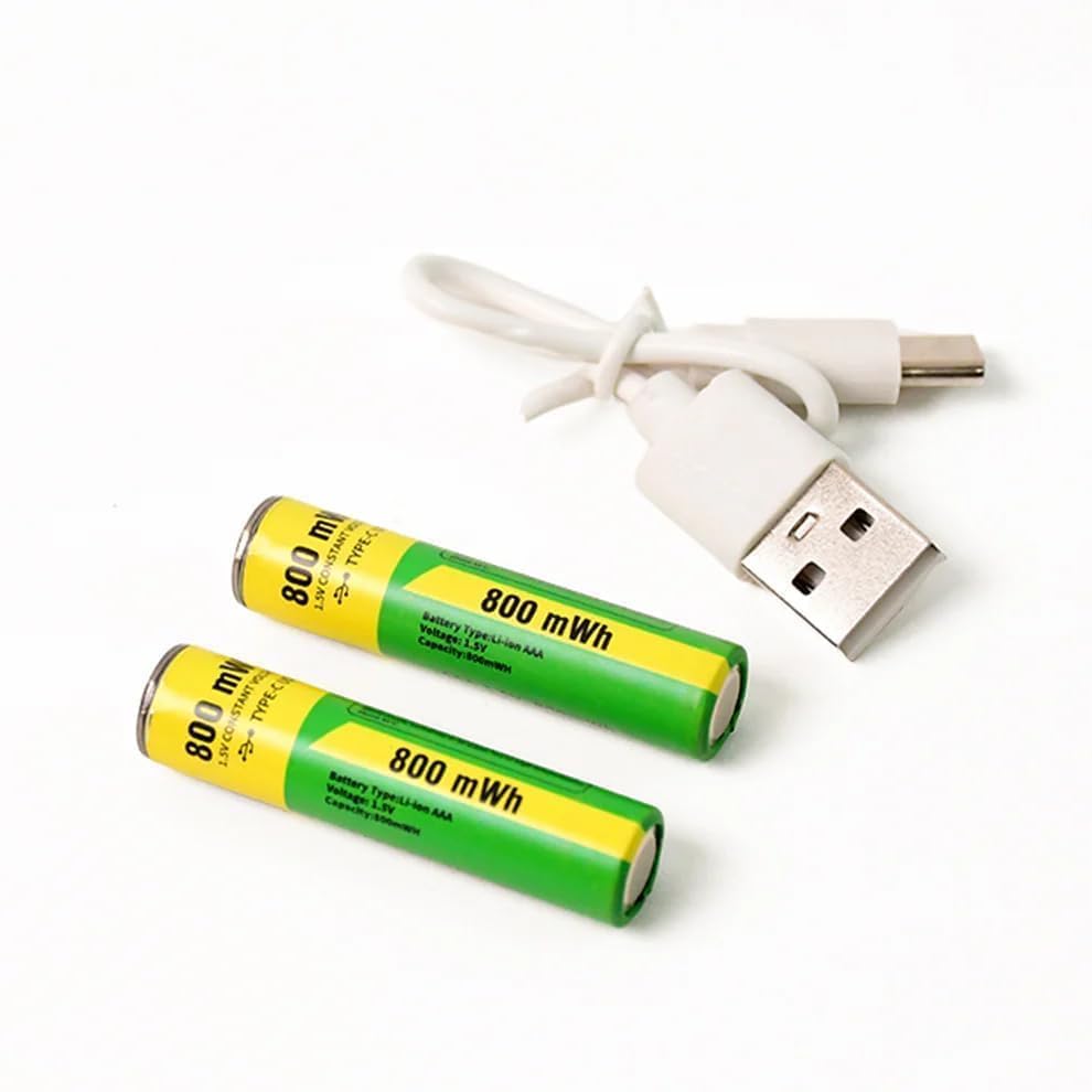 AAA USB Rechargeable Lithium Battery 800 mWh 1.5V Rechargeable AAA Cells with Type-C USB Charging Cable for Remote Control, Wireless Mouse, Toys, Camera & Household Devices-picture-27
