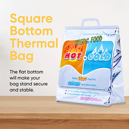 Image of Superio Hot and Cold Stand Up Reusable Insulated Bag- 12 Pack Food Storage for Frozen Items & Hot Items Including Lunch Bags & Grocery Shopping Bags Reinforced Heavy Duty Refrigerated Totes