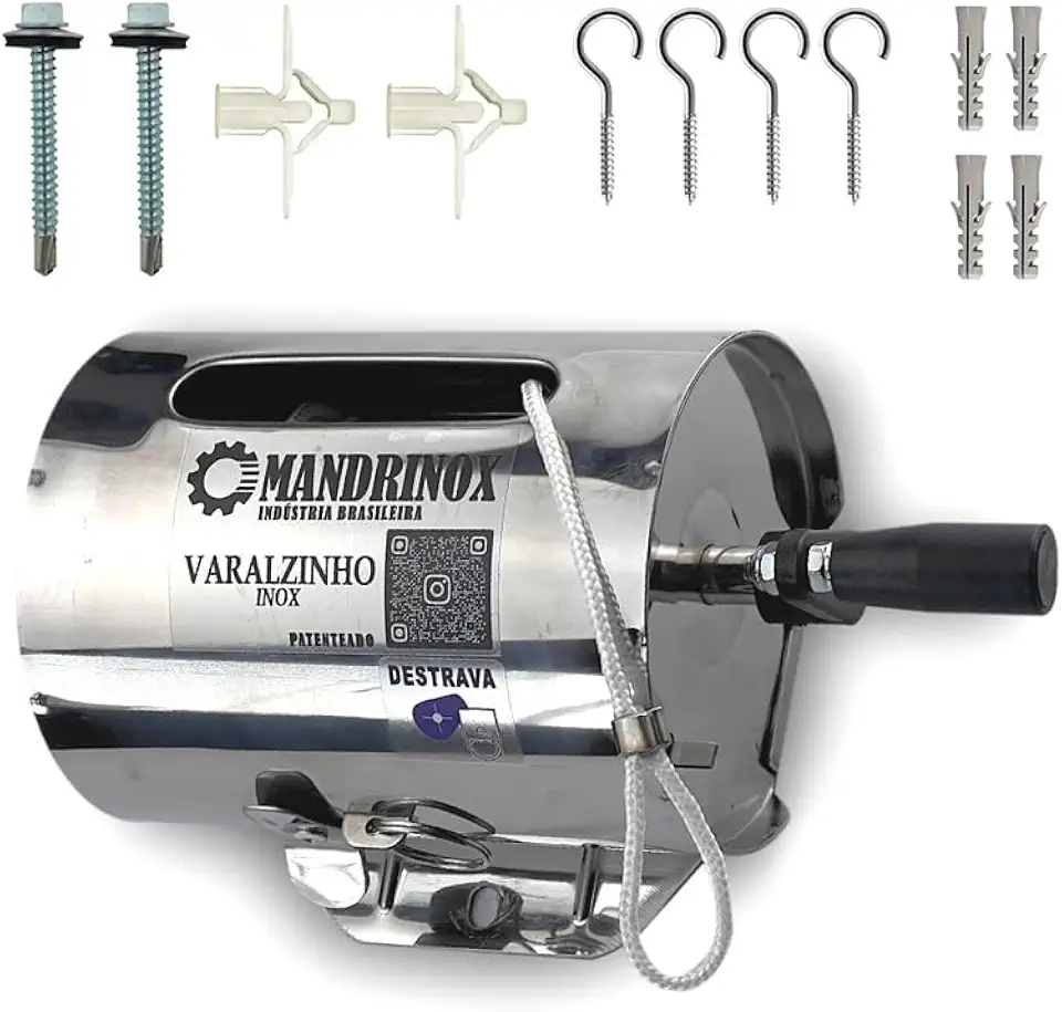 Varal Recolhível Retrátil Inox 30 Metros Mandrinox