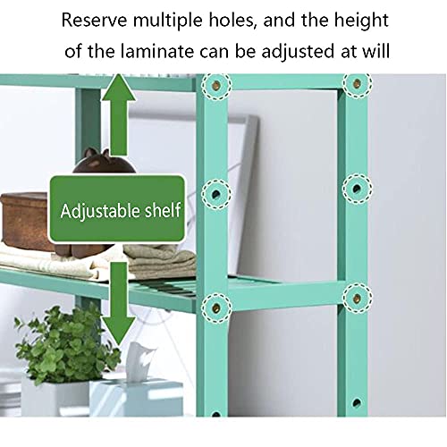 Étagère debout en bambou vert noble 128cm, design moderne épuré - 4