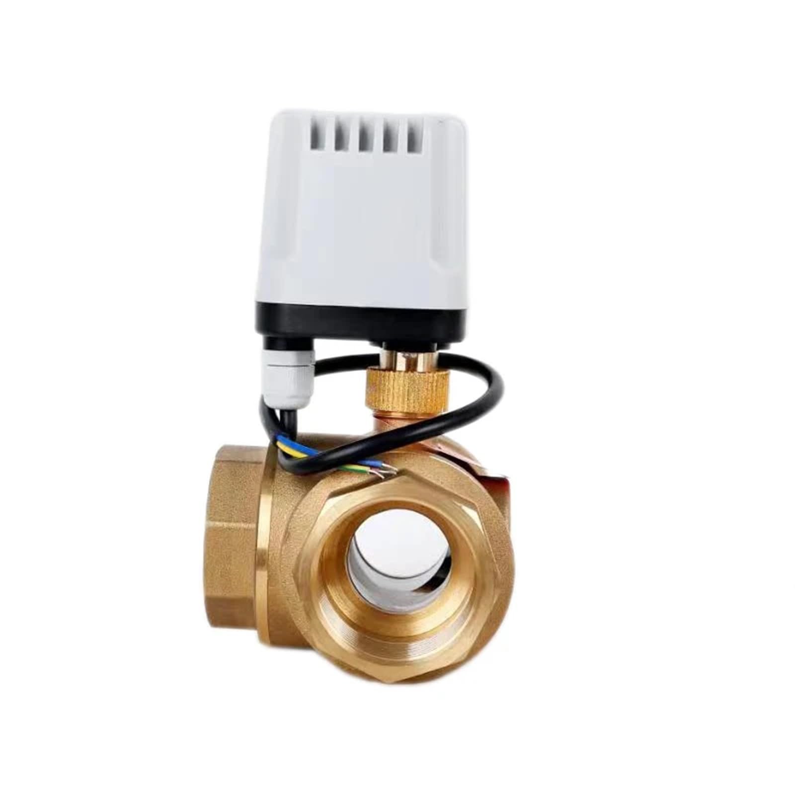 Valvola a sfera motorizzata impermeabile a tre vie da 1/2", 3/4", 1", 2", in ottone, a tre fili, a due controlli(2",L TYPE_220AC_CR03)