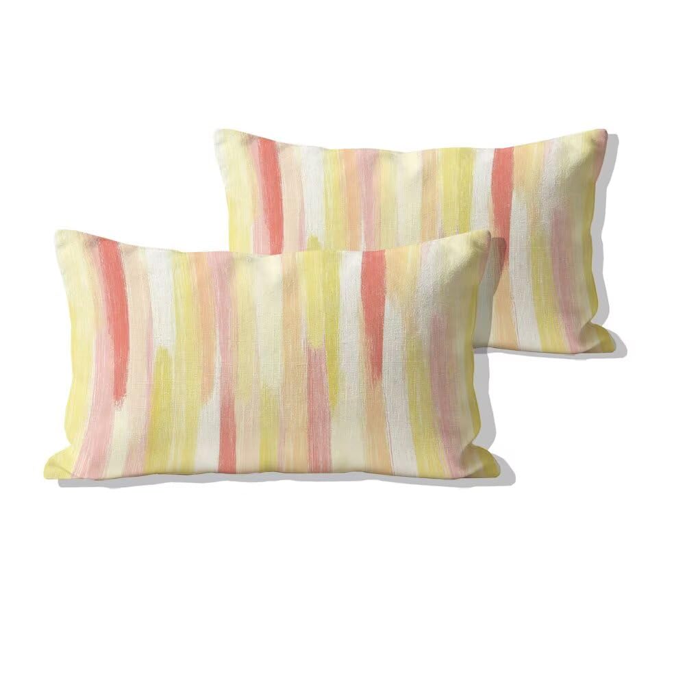 Housses de Coussin 50x90cm Velours Rouge Moderne, Taie Oreiller Décoratives Lot de 2