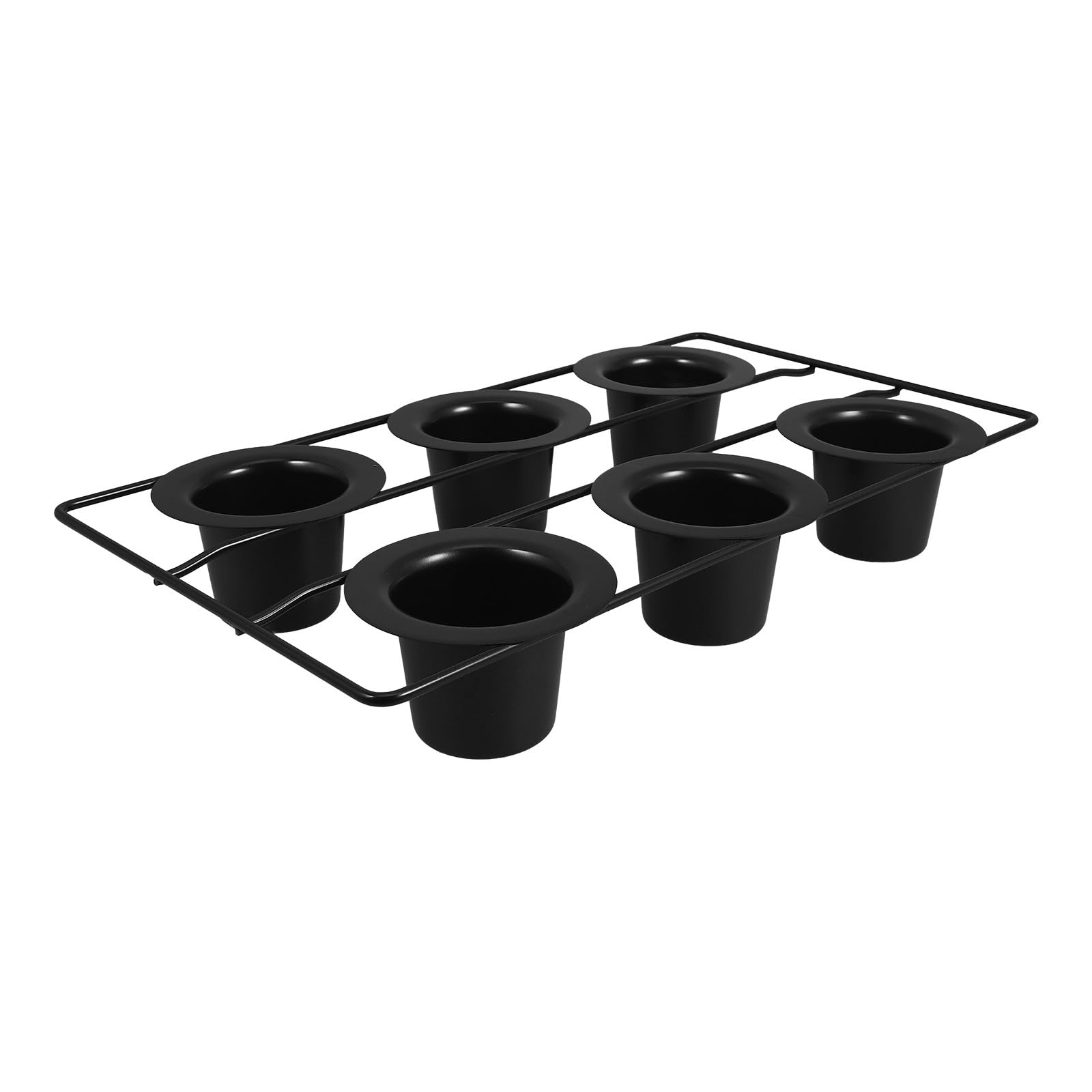 Antihaft Muffinform aus Kohlenstoffstahl mit 6 Tassen Dicke Schwarze Backform für Muffins und Cupcakes Hitzebeständig für Familienfeiern