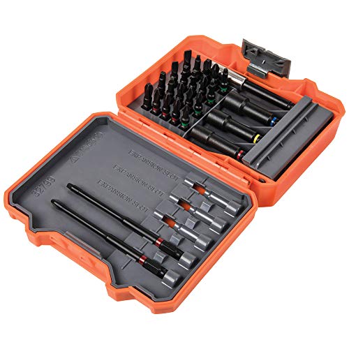 Klein Tools 32799 Impact Driver Bit Set, 26 Piece Nut Driver Bit Set With Case #TOP2