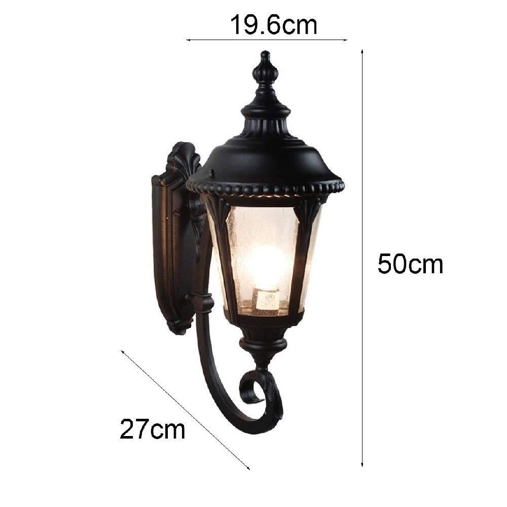 Wejścia Lampa Zewnętrzna Wodoodporna Zewnętrzna Lampa Ścienna Aluminiowa Szklana Kinkiet Ganku Garaż E27 Patio Willa Światło Oświetlenie Ogrodu(19.6 * 50cm)