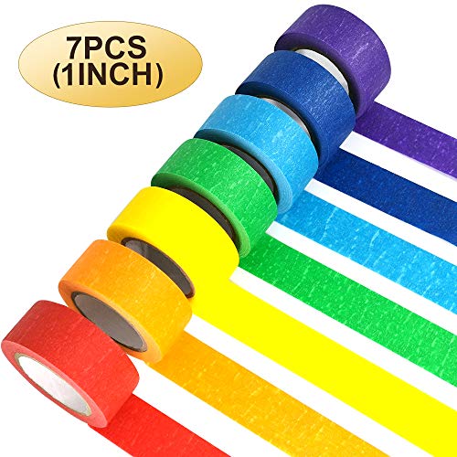 1 INCH Colored Masking Tapes, Aipker Colorful Masking Roll Tape for Kids