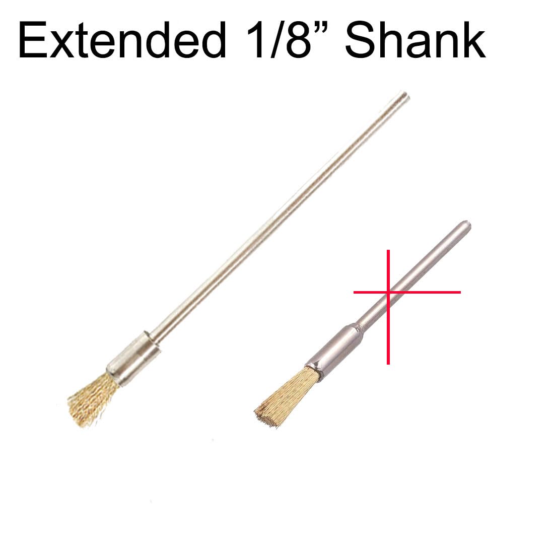 Brass End Brushes - 20 Pack, 1/8" Shank -3 Brass End Brushes - 20 Pack, 1/8" Shank -3