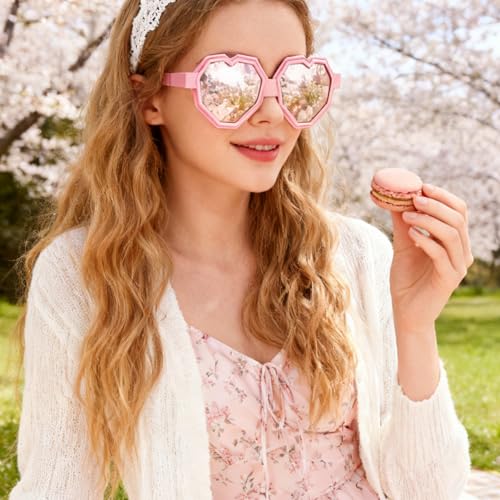 Image of laureles Fashion Heart Shaped Goggle Y2K Sunglasses Women One Piece Oversized Love Sun Glasses Men