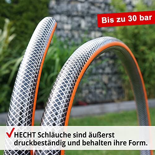 Hecht 30m premium Gartenschlauch Set 13mm (1/2 Zoll) – formstabil, trittfest & UV-Beständig, Gartenschlauch/Wasserschlauch aus hochwertigem Spiralgewebe, 30 bar Schlauch Berstdruck