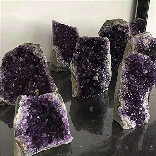 1 Unidad de Piedra de pie de Cristal de racimo de Amatista de Cuarzo geoda púrpura Natural 400-500g for decoración Espiritual decoración hogareña
