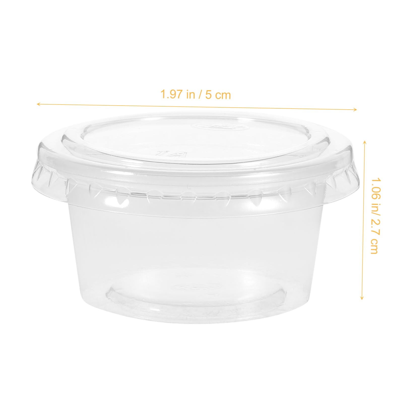 NAMOARLY 30ml Single-use Plastic Portion Cups Jelly Cups for Yogurt Mousses Lids 100 Pack Easy Storage