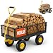 VEVOR Bollerwagen 965x560x535 mm, Gartenwagen, Transportwagen auf Rädern, Gerätewagen mit 10-Zoll-Reifen und abnehmbaren Seitenteilen aus Netzgewebe (umbaubar in Pritsche) und um 180° drehbarem Griff