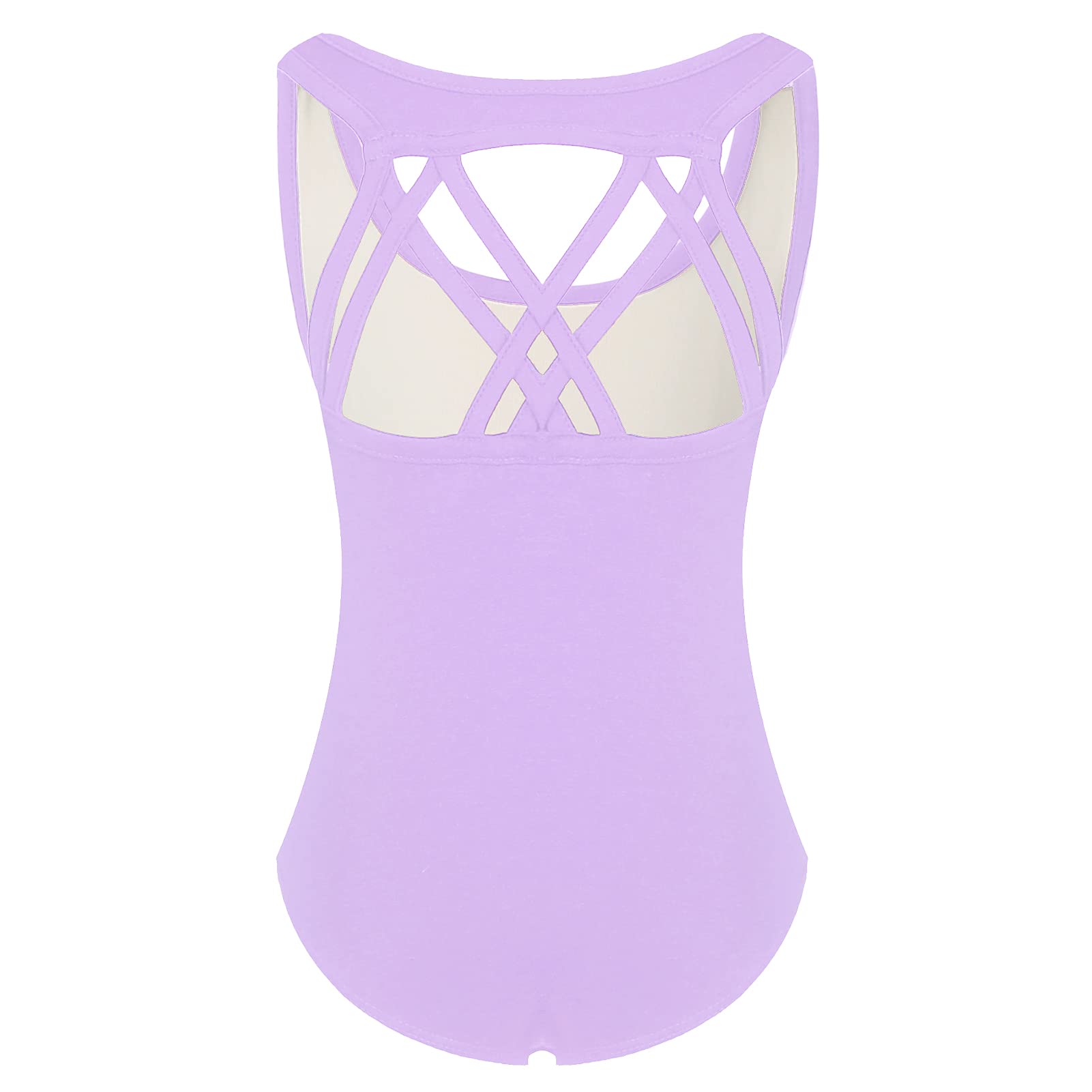 Phineein Girls Sleeveless Ballet Gymnastics Leotards - Kids Athletic Crisscross Back Dancewear Unitards