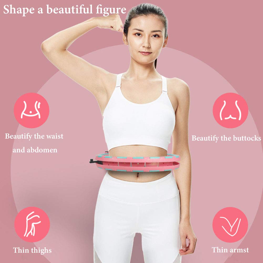 Smart Hula Hoop, non rilascia mai Hula Hoop, i principianti per adulti possono aumentare la bellezza del fitness dell'addome, della perdita peso del fitness massaggio, delle sessioni rimovibili 20/24