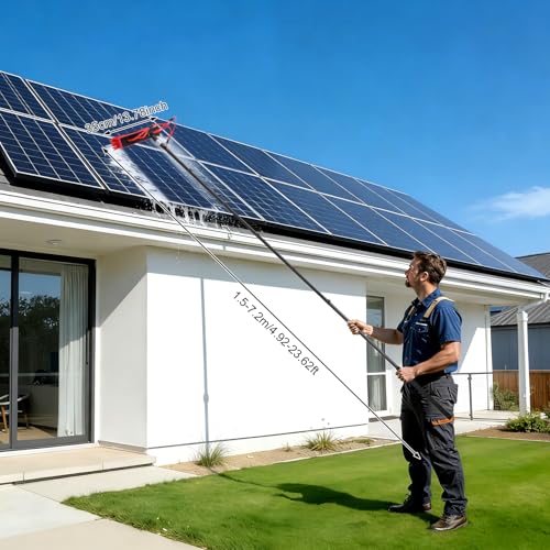 Telescopic Water Fed Pole Brush, 65ft Length Stretchable Solar Panel
