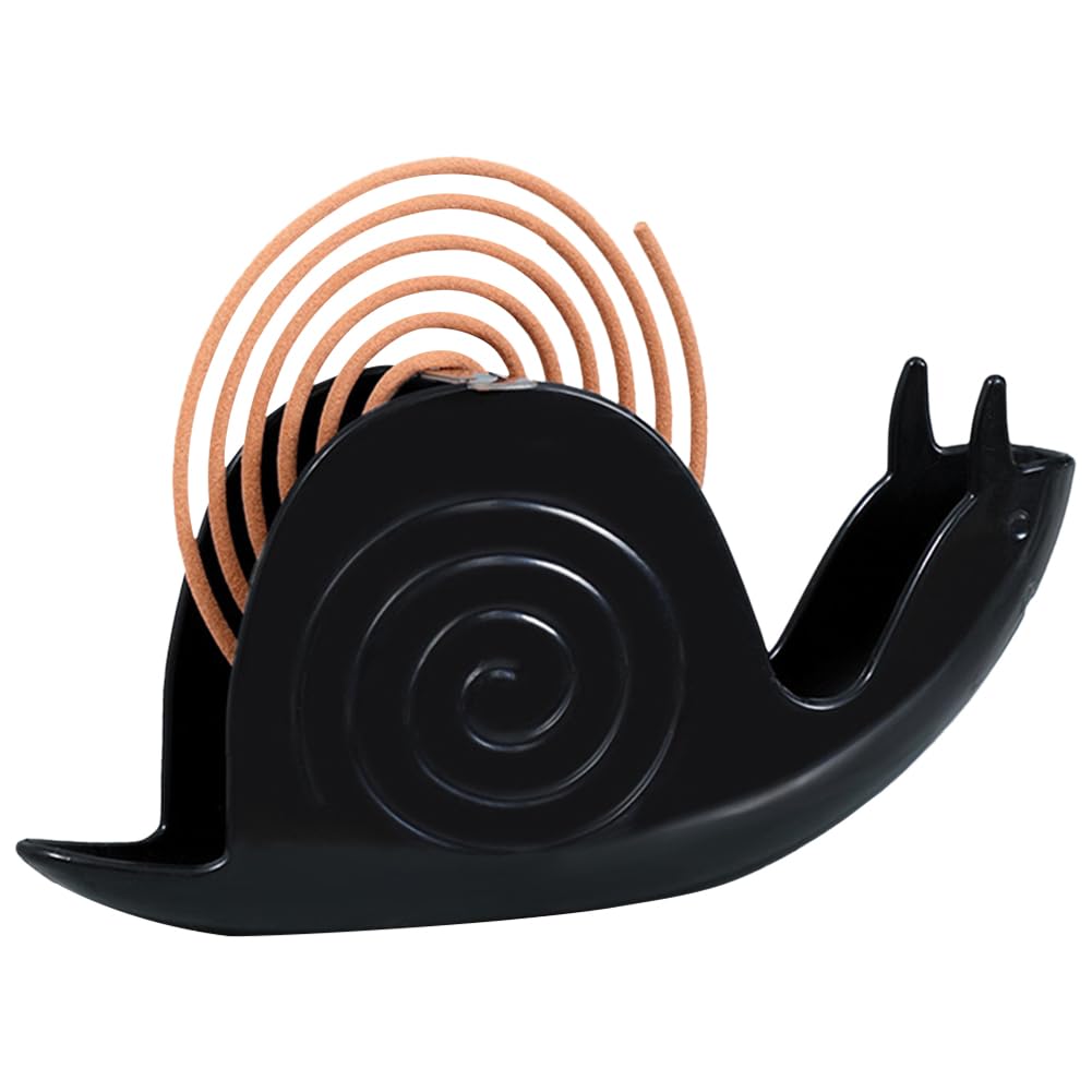 Snail Shape Mosquito Coil Burner Fireproof Mosquito Coil Box Household Mosquito Coil Holder for Home Bedroom Decoration (Black)