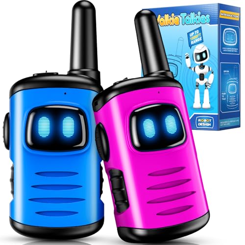Toys for 3-8 Year Old Girls: comedyfun Mini Robots Walkies Talkies 2 Pack Easter Birthday Gifts for 3 4 5 6 7 8 Year Old Girls Boys Basket Stuffers Camping Hiking Toys Age 4 5 6 7 8 Girl Boy
