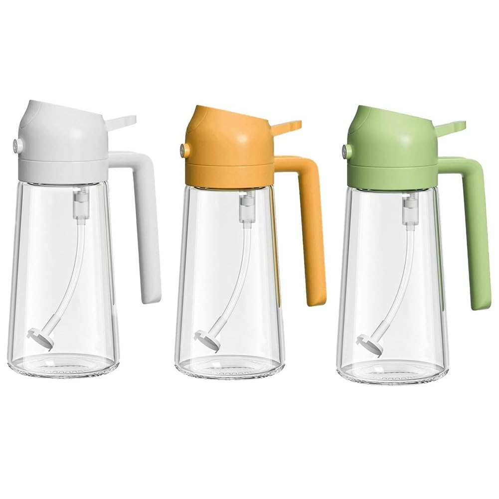 Agmoctz 3Pcs Oil Dispenser For Kitchen 2 In 1 Oil Dispenser And Oil Sprayer Olive Bottle And Pour For Kitchen