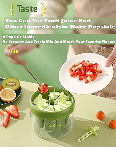 8 Pieces Ice Pop Mold,2023 New Popsicle Mold Set 8 Pieces, Homemade Silicone Popsicle Maker, Easy Release Ice Cream Molds, Reusable Diy Pop Molds Ice-Cream Molding Ice Box-Orange #TOP1