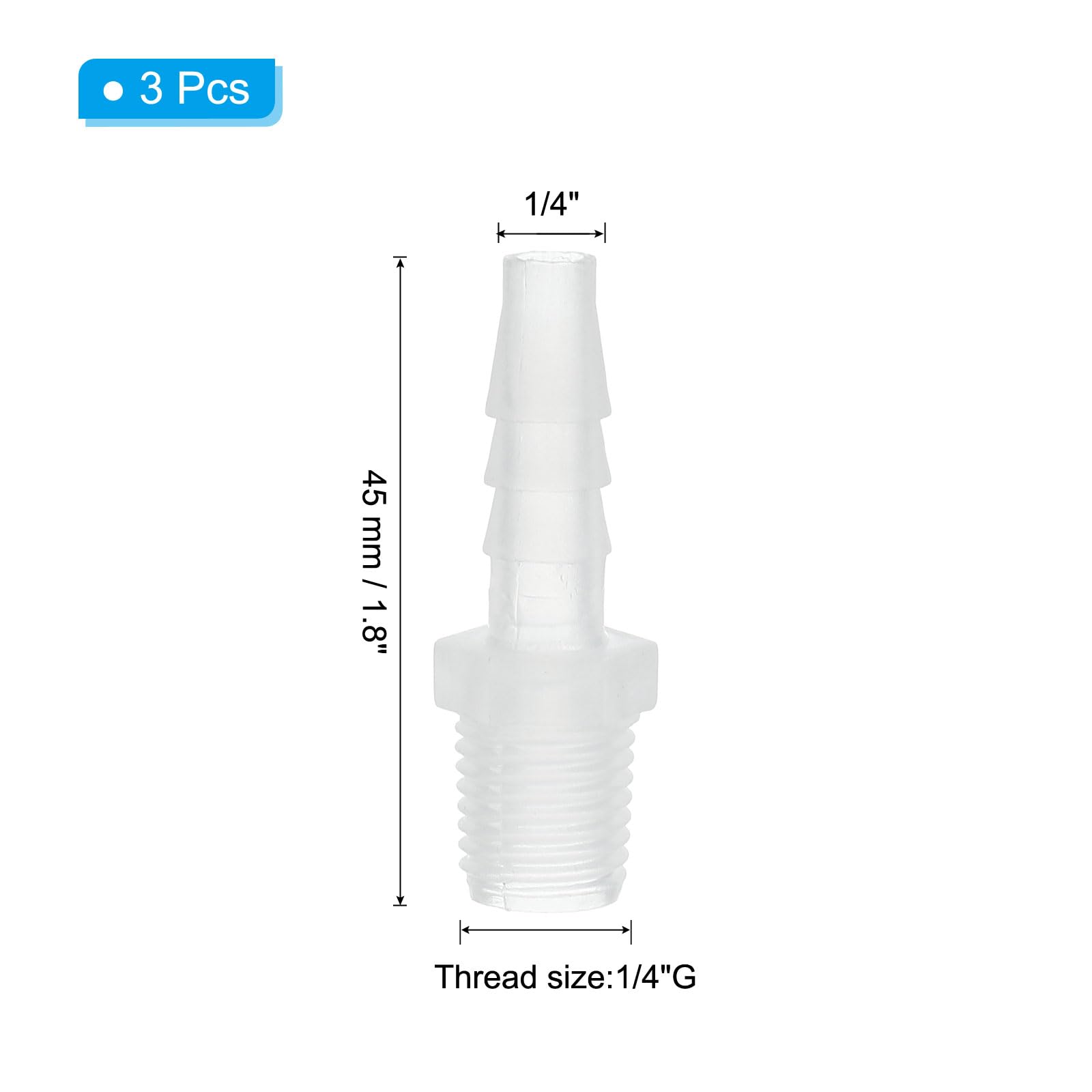 PATIKIL 1/4" Barb x 1/4" G Male Connector - Image 2