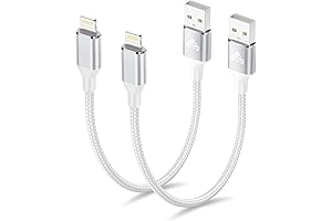 Aioneus Short iPhone Charger Cord 1ft 2-Pack
