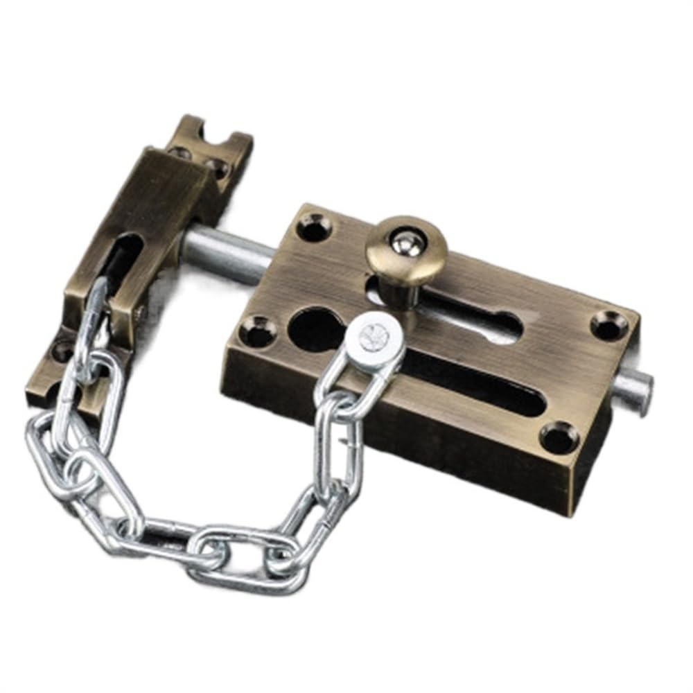 Lkfjnhepf Bronze Door Chain 1 Pcs Security Guard Door Chain Bolt Locks Anti-Theft Window Lock Antique Latch Hardware(Bronze)