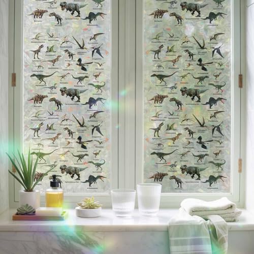 Película para ventana privacidad con dinosaurios 23.6"x59" miniatura 6