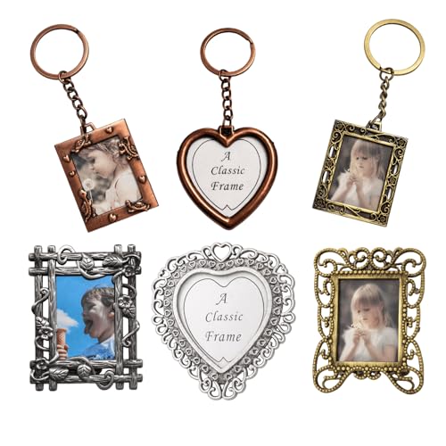SANFUHOM 6 Pcs Mini Vintage Picture Frames, Antique Gold Alloy