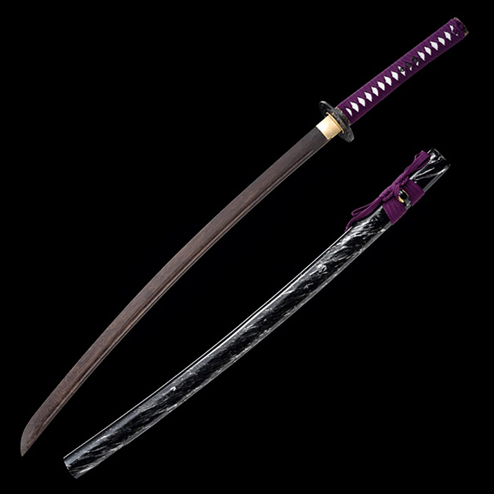 Natürliches Palisander-Katana, handgefertigtes Holz-Samurai-Schwert mit Scheide, 103 cm Bokken für Display, Cosplay-Kollektion und Kendo-Training-I
