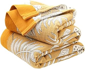 Boho Throw Blanket for Bed 100% Cotton Ultra Soft Rustic Quilt Fall Blanket Floral Printed Farmhouse Decor Bed Blankets,60"×80" All Season Rustic Throw for Sofa Couch Chair