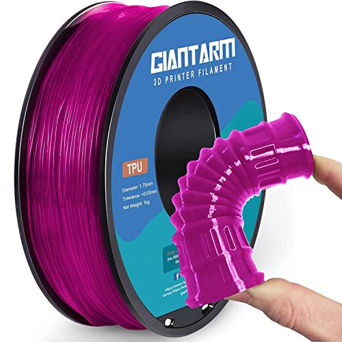 GIANTARM TPU Filament 1.75mm Flexible Soft 3D Printer Consumables Pink,95A 1kg Spool (2.2 lbs.), Dimensional Accuracy +/- 0.05 mm