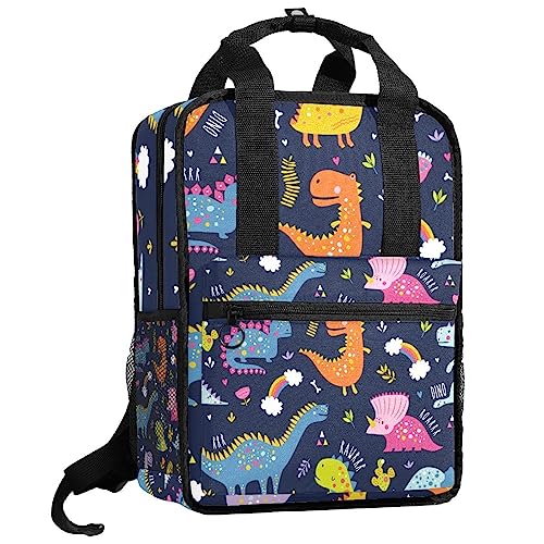 Sac à dos dinosaure violet multicolore pour sorties et école maternelle