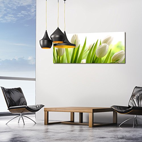 DekoGlas Afbeelding op glas 'Tulpen' echt glas afbeelding keuken, wandafbeelding hal foto's woonkamer wanddecoratie, eendelig 125x50 cm - Afbeelding 5