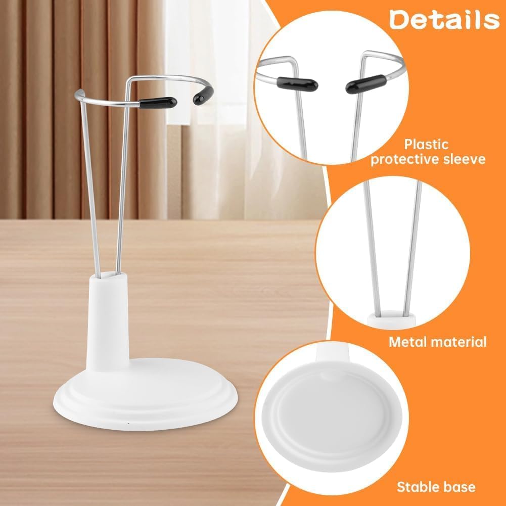 6 Pack Doll Stands, White Adjustable Display Holder for 4" to 8" Dolls, Action Figure Stand Compatible for Labubu Display, Accessories for Labubu