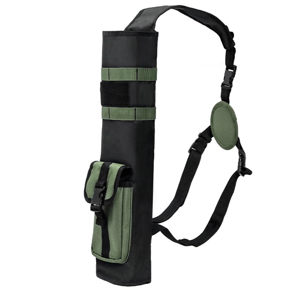 Archery Arrow Quiver, Lightweight Adjustable Dual Use Back and Shoulder Quiver, Arrows Holder Bag with Multipurpose Pocket for Bow Hunting, Target Practice and Outdoor Archery (Green)