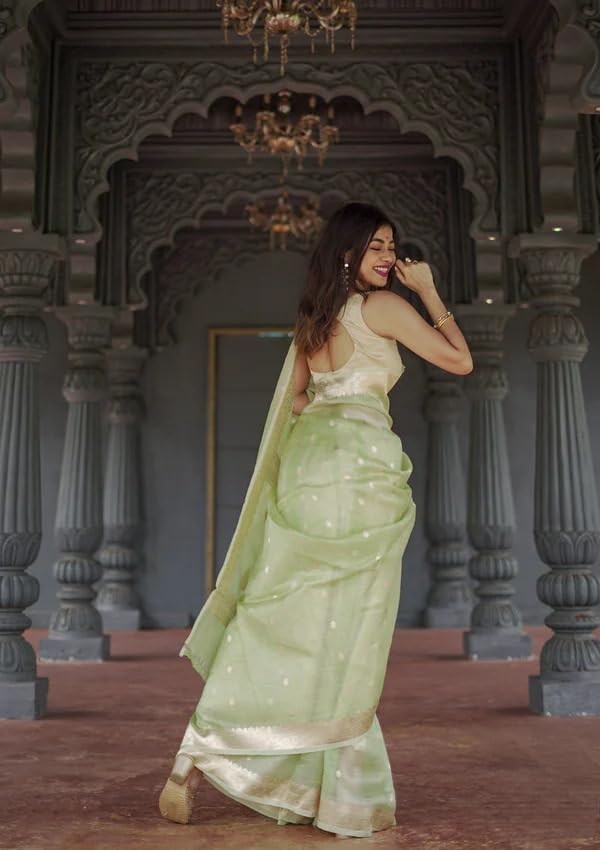 Image of Flosive Women's Cotton Saree With Blouse Piece