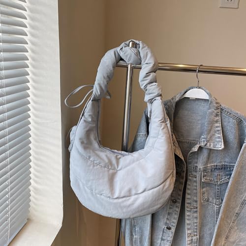 Simple Pleated Bag Large Capacity Casual Shoulder Bag Solid Color Stylish Quilted Sling Bag Travel Date Work Shoulder Bag2