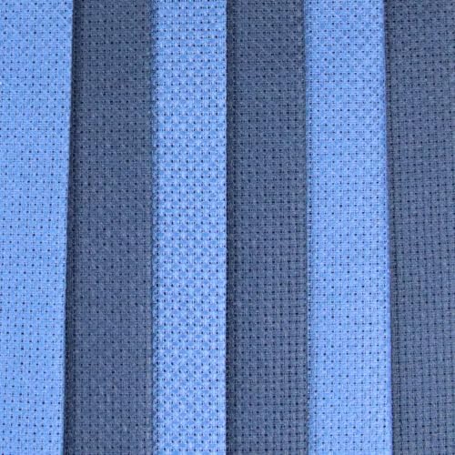 Image of KCS 4 /6 pc of 12 inch x 18 inch(30cmx45cm) 16 Count Cotton Aida Cloth Cross Stitch Fabric (6 pc,Jeans Blue+Navy Blue)
