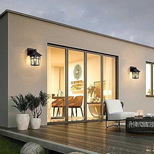 Outdoor Wall Lantern Matte Black Outside Wall Light Waterproof Exterior Lighting Fixtures Wall Mount Sconce for House Front Door Coach Porch Garage Doorway Entryway Patio