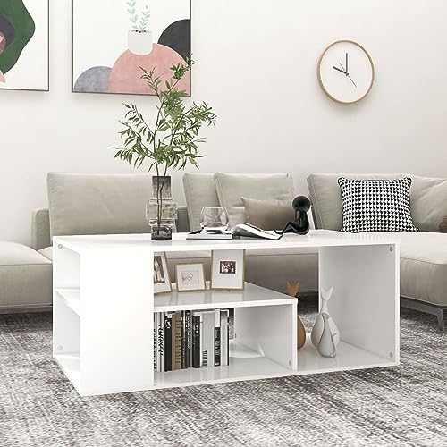 Fasba Couchtisch, Sofatisch für Wohnzimmer, Wohnzimmertisch, Beistelltisch, Kaffeetisch, Wohnzimmermöbel, Weiß 100x50x40 cm Holzwerkstoff